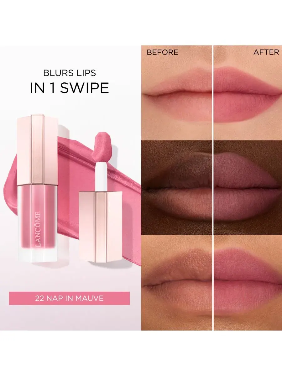 Помада-бархат для губ Lip Idôle CuddleBlur Lip Velvet, 8 г Lancôme, 22 Nap in Mauve: Neutral Muted — изображение 2 из 10