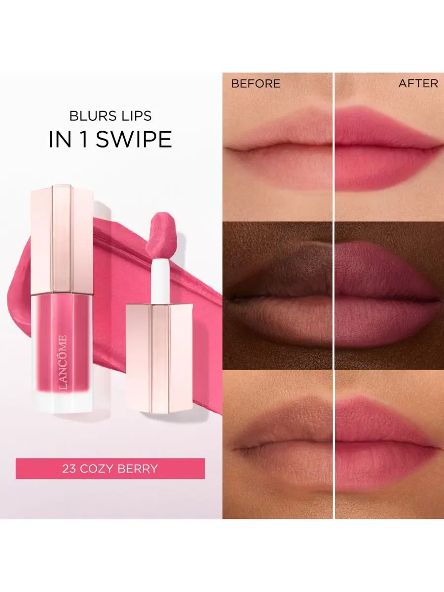 Матовый бархатный бальзам для губ CuddleBlur Lip Velvet, 7,9 мл, модель Lip Idôle CuddleBlur Lancôme — изображение 2 из 9