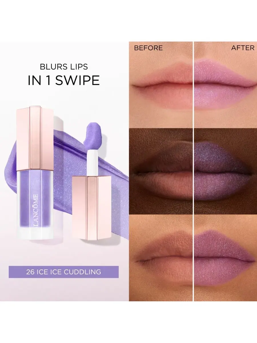 Помада-бархат Lip Idôle CuddleBlur Lip Velvet, 8 г, модель 26 Ice Ice Cuddling Lancôme — изображение 2 из 8