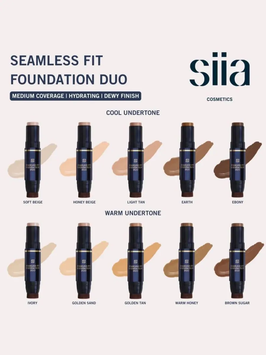 Тональный крем Seamless Fit Foundation Duo SIIA Cosmetics, Sc 05 Ebony — изображение 3 из 10