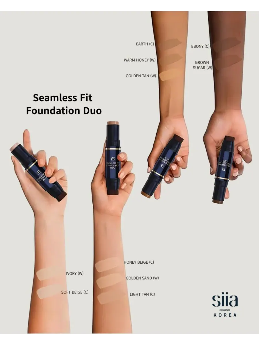 Тональный крем Seamless Fit Foundation Duo SIIA Cosmetics, Sc 04 Earth — изображение 5 из 10