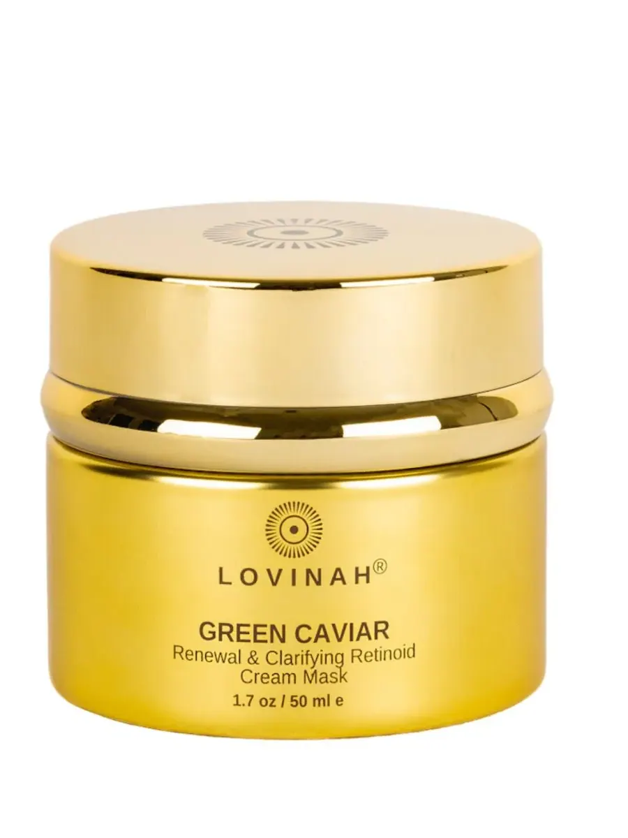 Маска для лица Lovinah Skincare — Очищающая кремовая с ретинолом и экстрактом зеленой икры, 48 г — зеленый