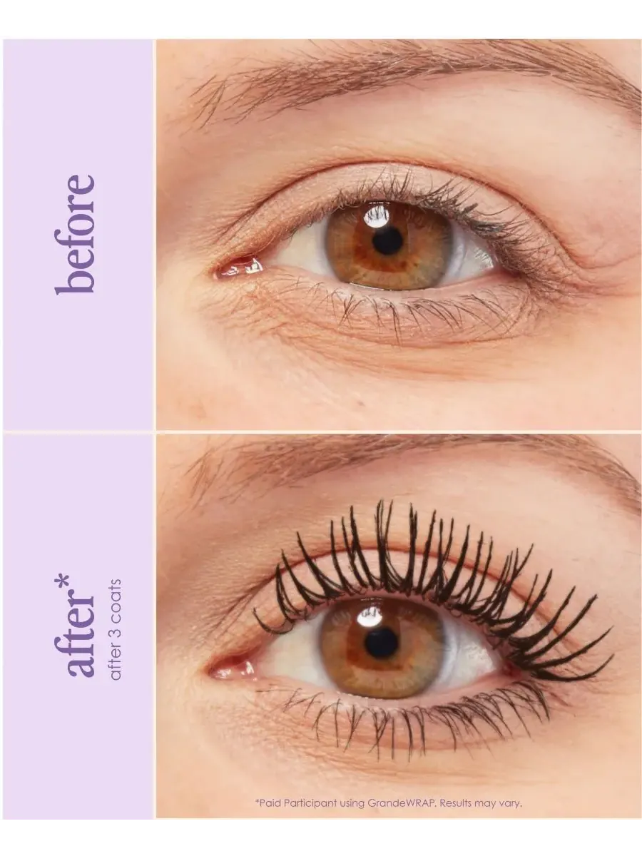 Тушь для ресниц GrandeWRAP Tubing Mascara с провитамином B5, 0,27 унции Grande Cosmetics — изображение 2 из 9