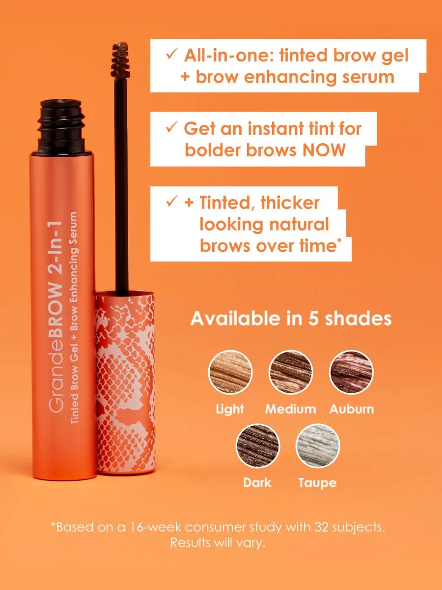 Гель для бровей GrandeBROW 2-в-1 с тонирующим эффектом и сыворотка для улучшения формы бровей — изображение 2 из 10