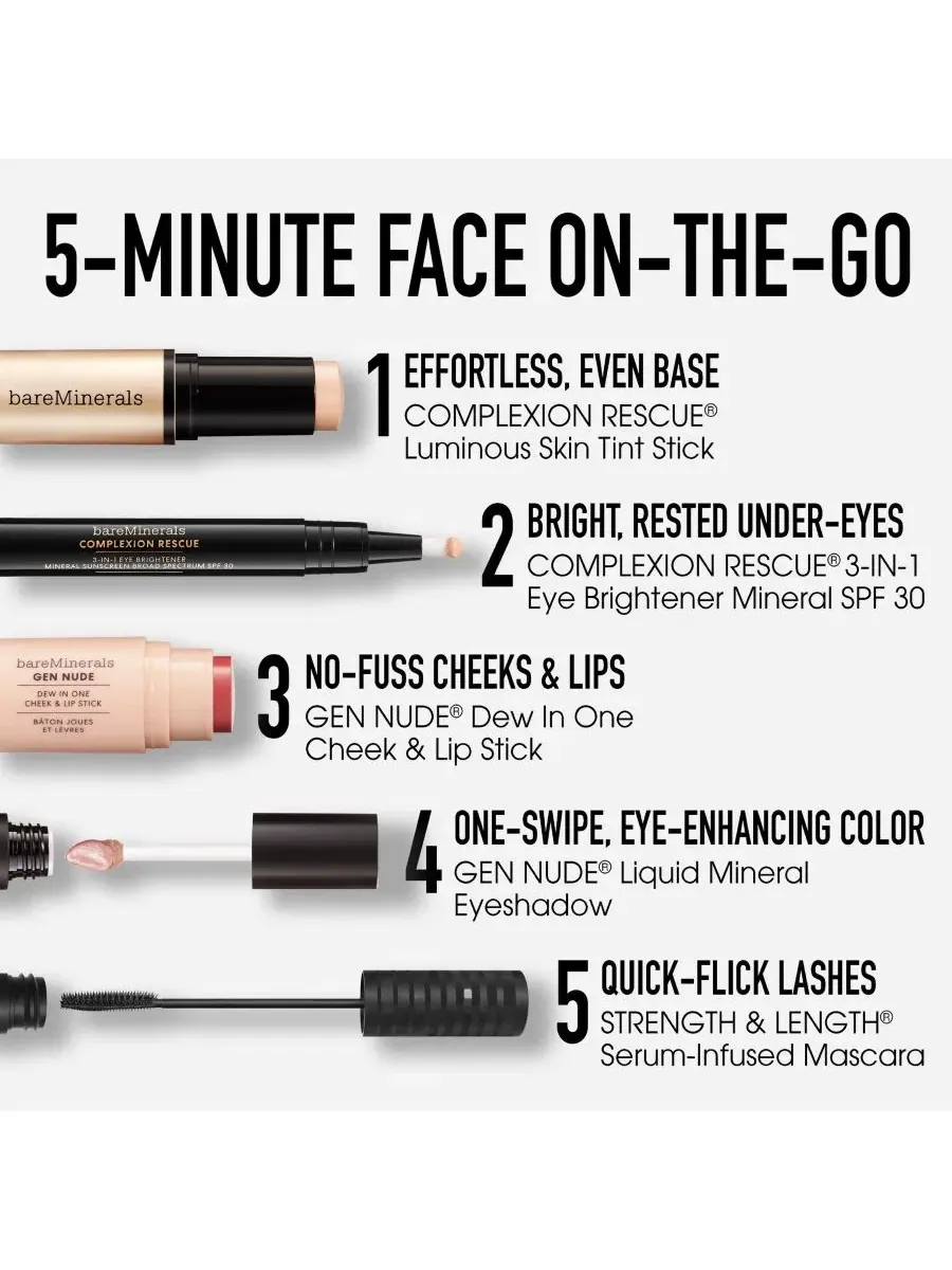 Крем для век с SPF 30, 3-в-1, 3 г, с кофеином, Complexion Rescue bareMinerals, Fair — изображение 14 из 14