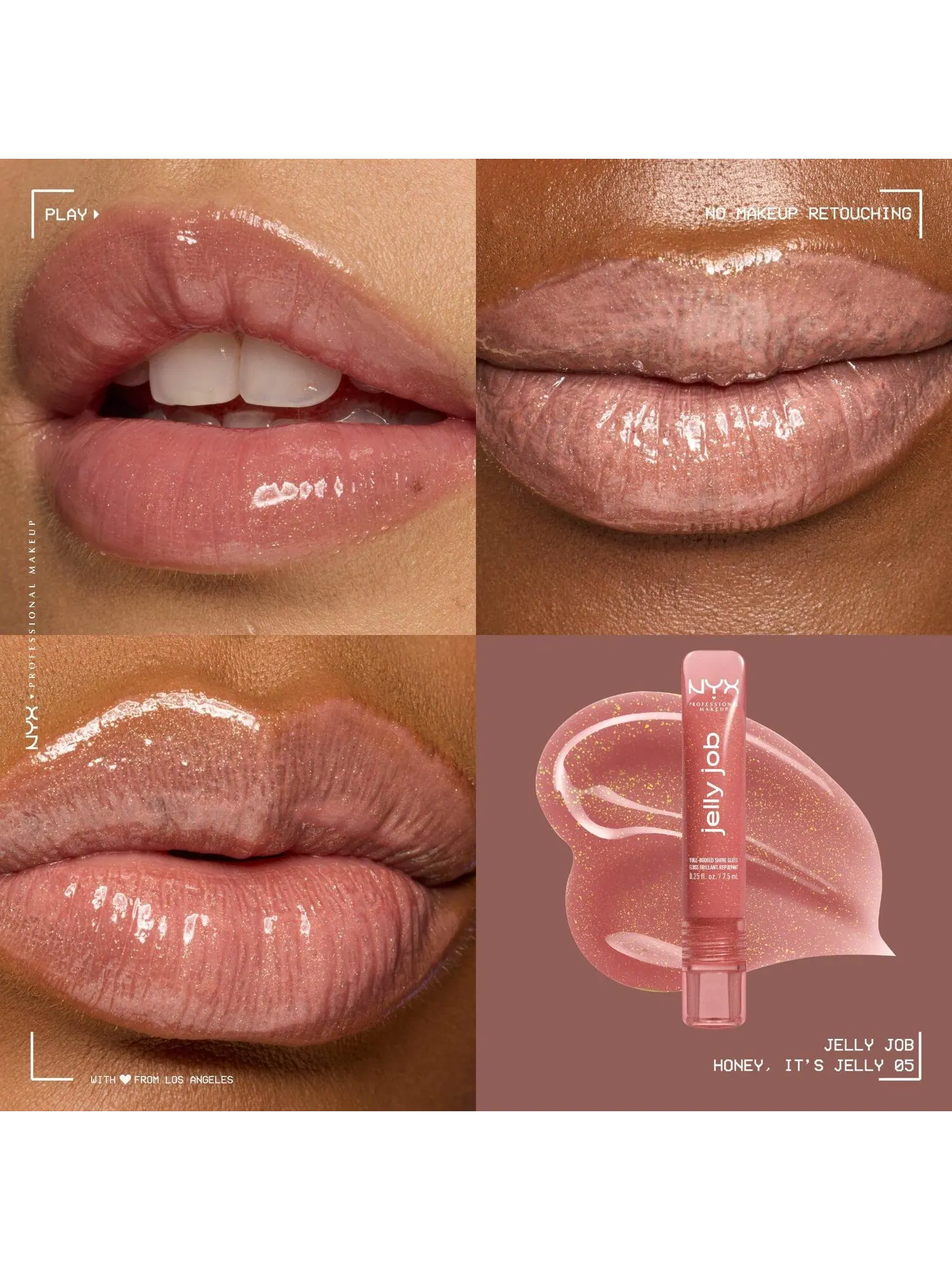 Блеск для губ NYX Professional Makeup Jelly Job, Honey It’s Jelly, 7.5 мл — изображение 2 из 7