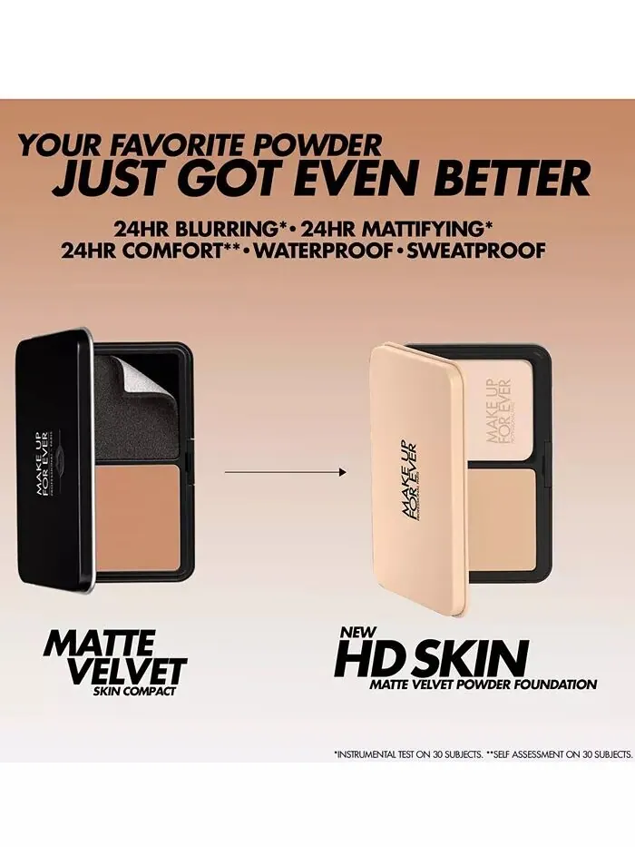 HD Skin Матовая бархатная необнаружимая стойкая размытая пудра-пудра Make Up For Ever, цвет 1R02 — изображение 9 из 11