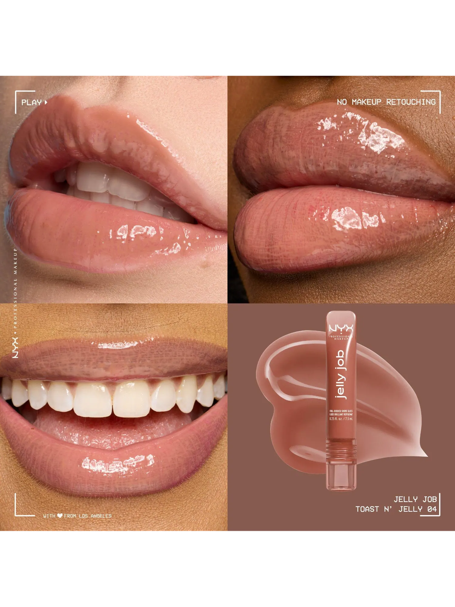 Блеск для губ NYX Professional Makeup Jelly Job, Toast N' Jelly, 7.5 мл — изображение 3 из 8