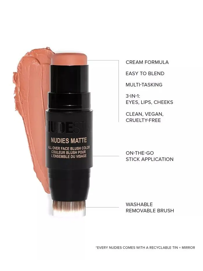 Матовые румяна Nudies Nudestix, цвет In The Nude (neutral nude) — изображение 4 из 7