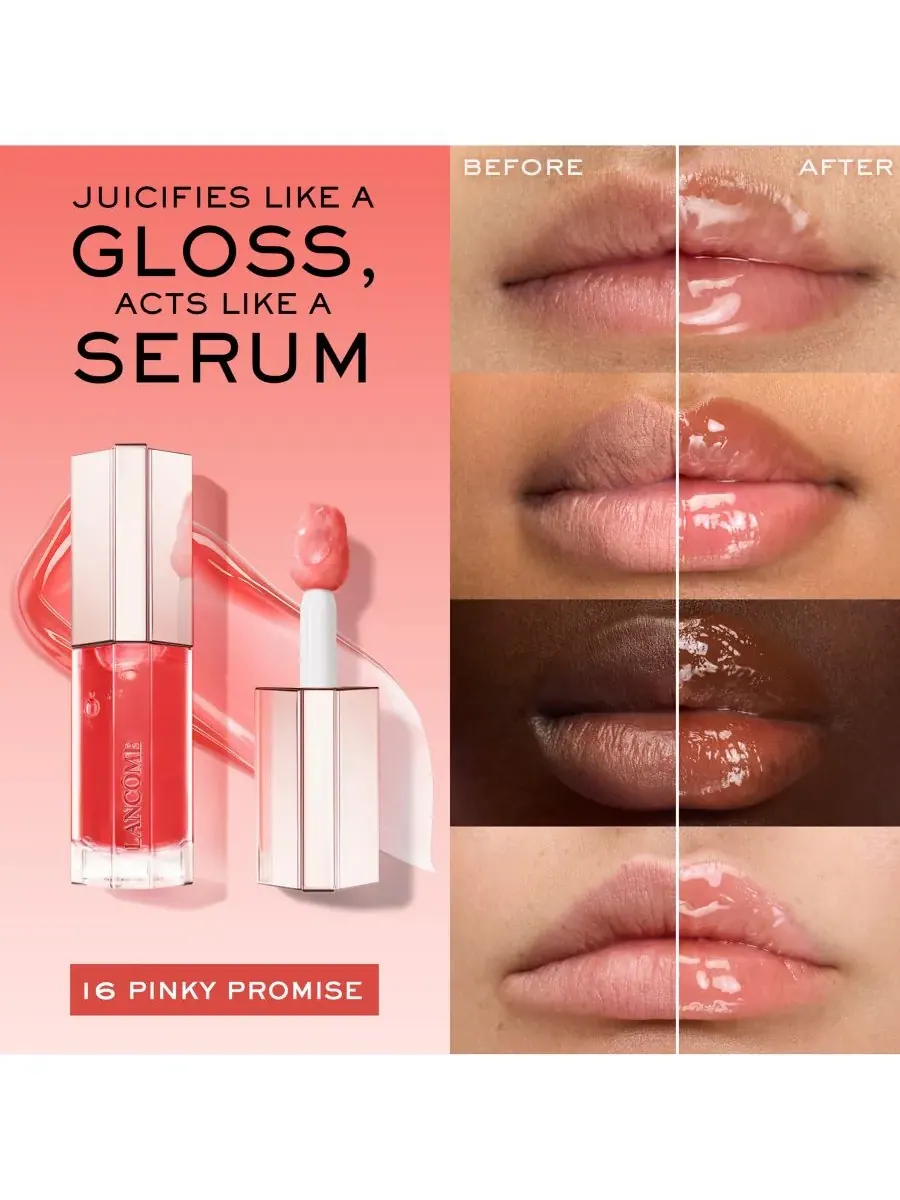 Lip Idôle JuicyTreat Lip Oil Gloss Lancôme, 16 розовыйy promise — изображение 3 из 10