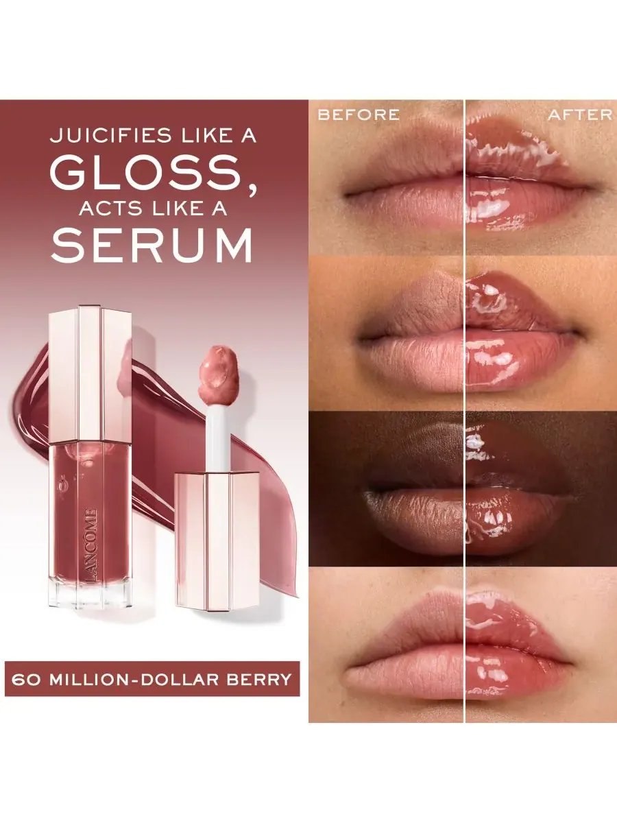 Lip Idôle JuicyTreat Lip Oil Gloss Lancôme, 60 Million-Dollar Berry — изображение 3 из 10