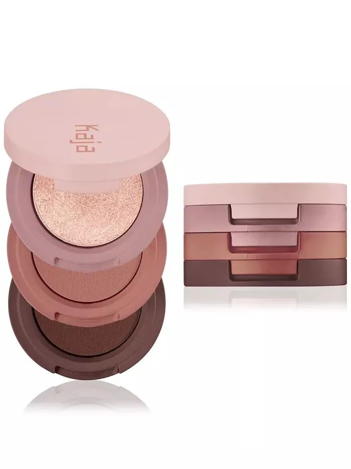 Трио теней для век Bento Bouncy Eyeshadow Kaja — зеленый