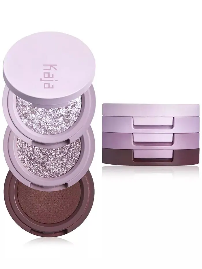 Трио теней для век Bento Bouncy Eyeshadow Kaja, цвет Taro Bubble Tea — без цвета