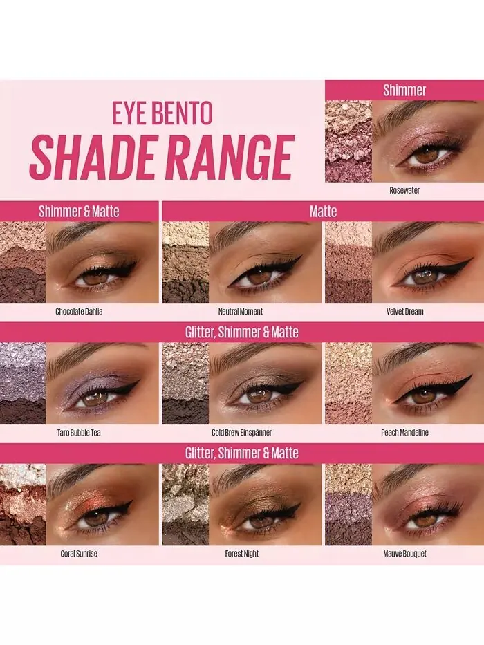 Трио теней для век Bento Bouncy Eyeshadow Kaja, цвет Taro Bubble Tea — изображение 6 из 8