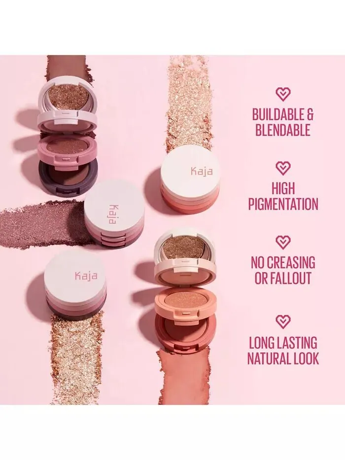Трио теней для век Bento Bouncy Eyeshadow Kaja, цвет Taro Bubble Tea — изображение 7 из 8