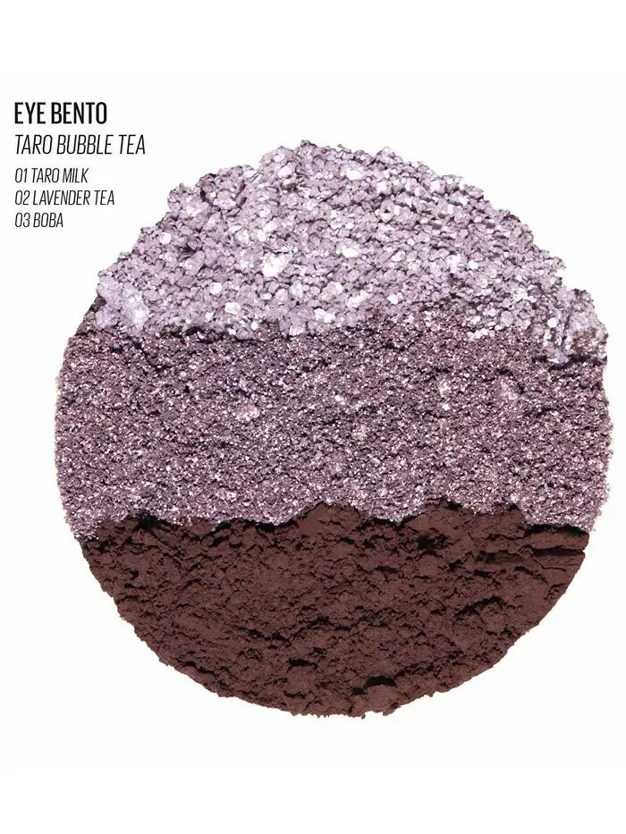 Трио теней для век Bento Bouncy Eyeshadow Kaja, цвет Taro Bubble Tea — изображение 8 из 8