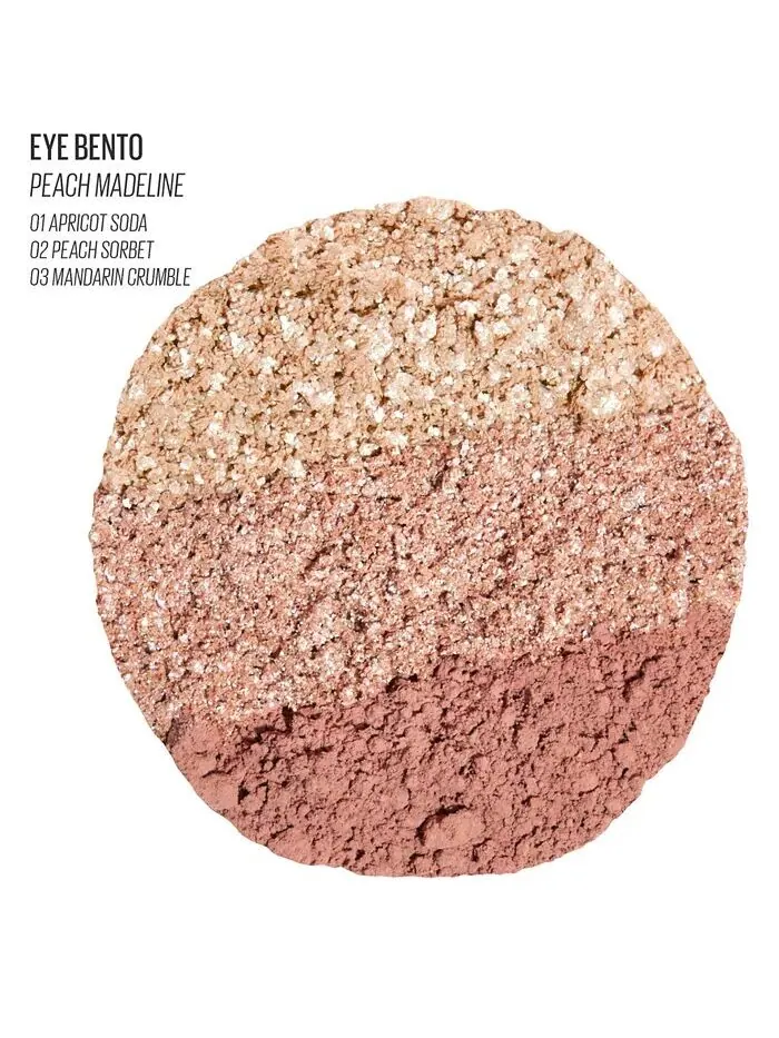 Трио теней для век Bento Bouncy Eyeshadow Kaja, цвет Peach Madeline — изображение 3 из 7