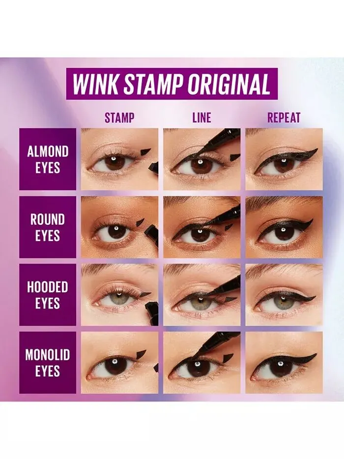 Wink Stamp Оригинальная водонепроницаемая подводка для глаз с крылышками, штамп и ручка Kaja — изображение 2 из 8