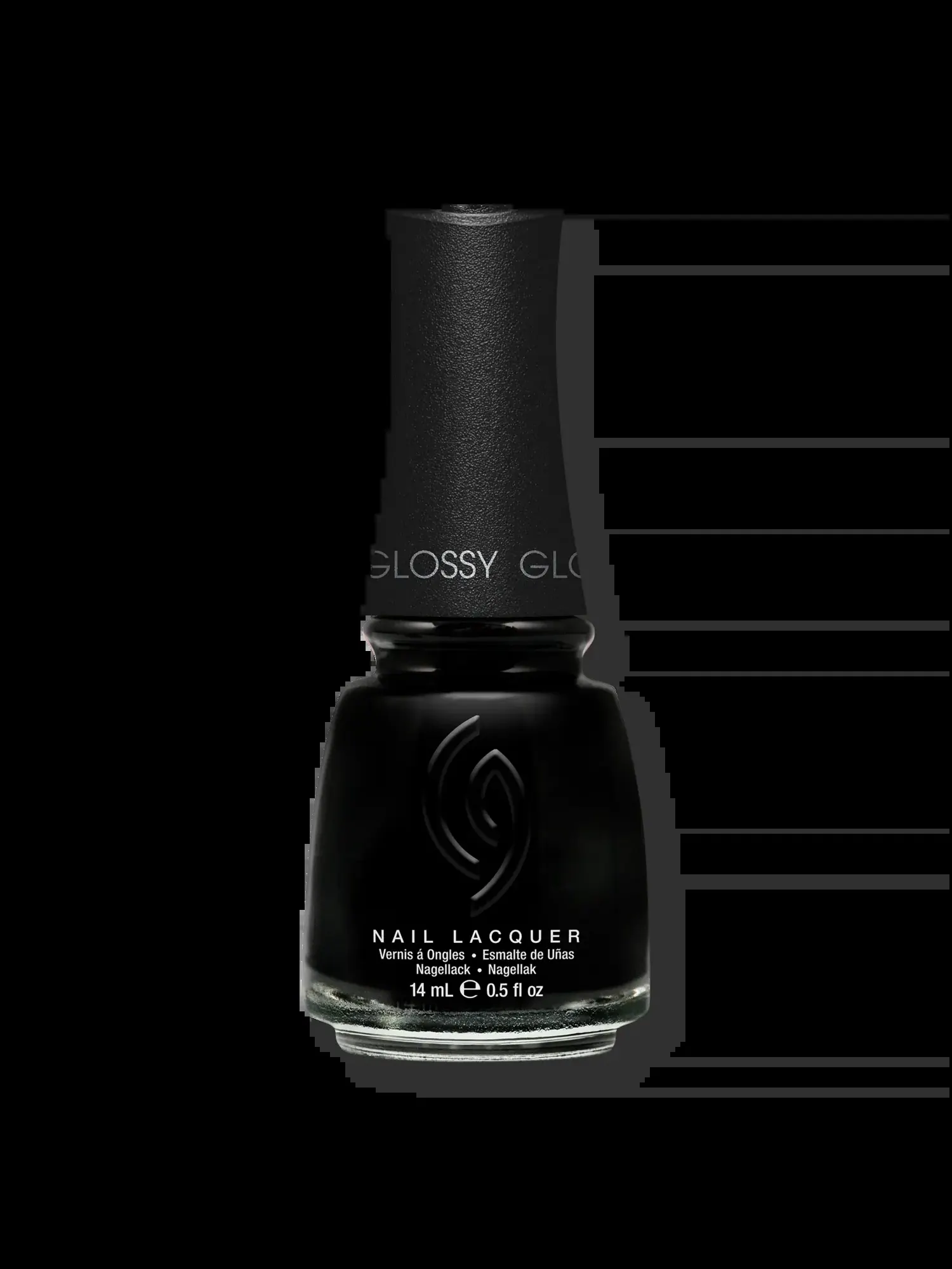 Лак для ногтей China Glaze Mega Pigment Crème Cool Tones, Liquid Leather (black), 14 мл — черный