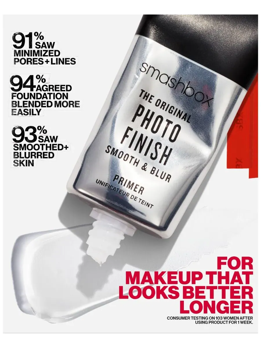 Smashbox Праймер Jumbo Photo Finish Smooth & Blur Oil-Free Primer, 1,7 унции — изображение 4 из 9