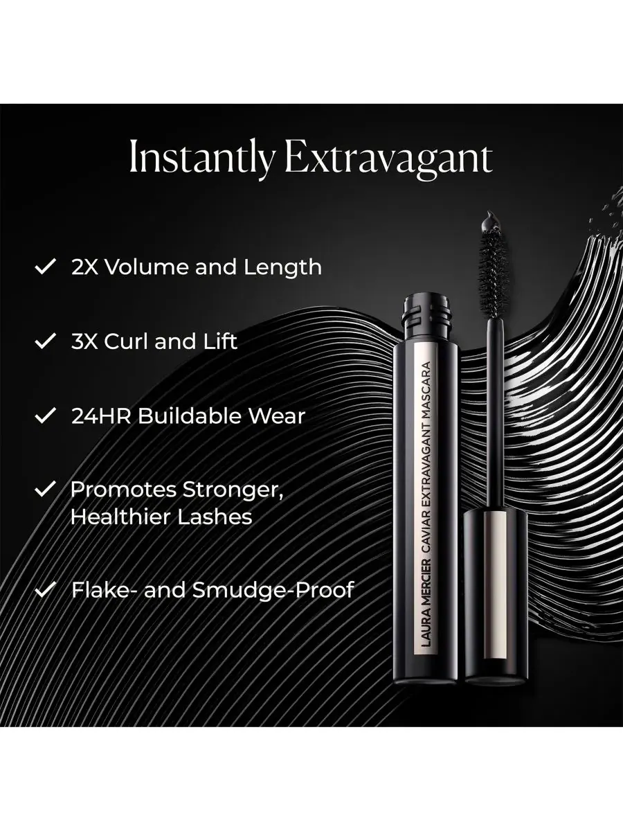Laura Mercier Тушь для ресниц Caviar Extravagant для придания объема и удлинения ресниц — изображение 3 из 8