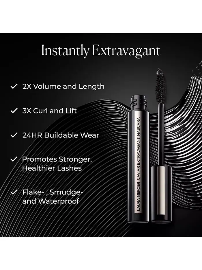 Водостойкая тушь для ресниц Caviar Extravagant, придающая объем и удлиняющую длину Laura Mercier — изображение 4 из 8