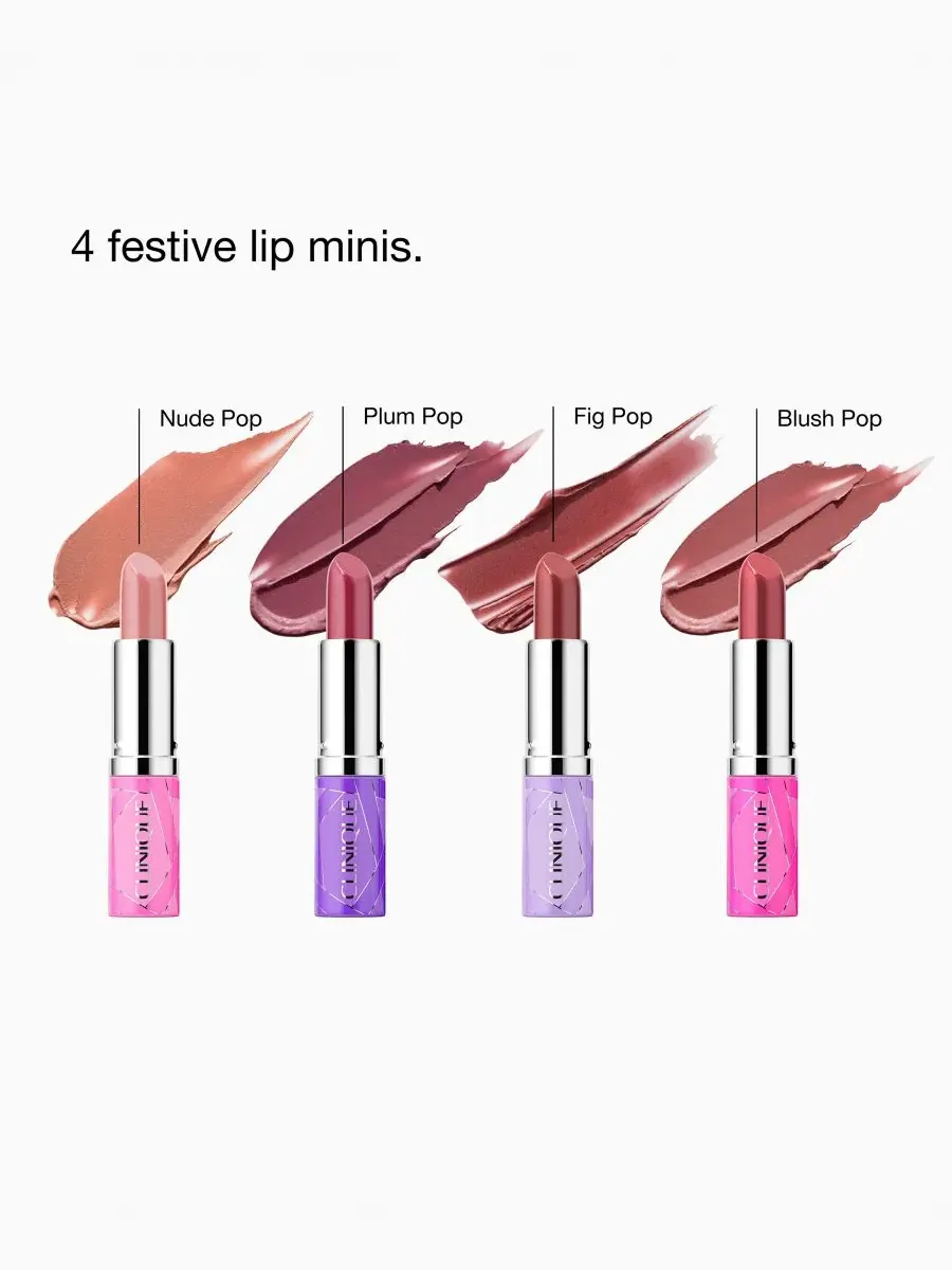 Набор из 4 помад Clinique Pop Longwear, Nude Pop, Blush Pop, Fig Pop, Plum Pop — изображение 4 из 6
