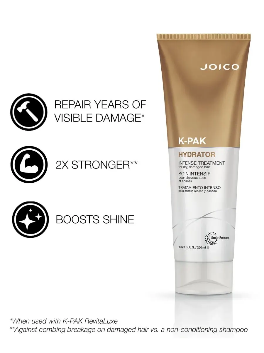 Joico Интенсивное увлажняющее средство K-PAK для сухих и поврежденных волос, 240 мл — изображение 2 из 5