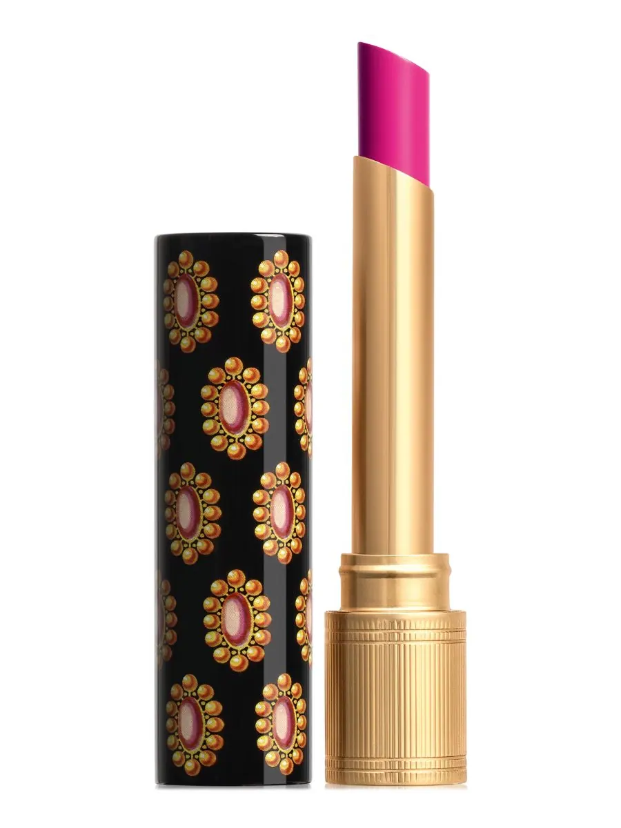 Губная помада Rouge de Beauté Brillant Glow & Care Gucci, цвет 402 - vantine fuchsia — изображение 1 из 10