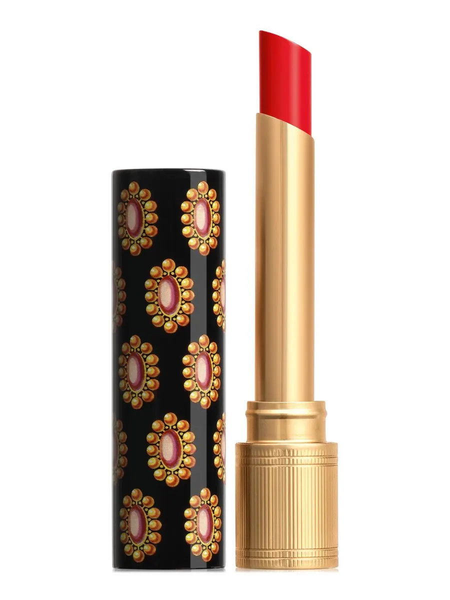 Губная помада Rouge de Beauté Brillant Glow & Care Gucci, цвет 514 - virginia scarlett — изображение 1 из 10