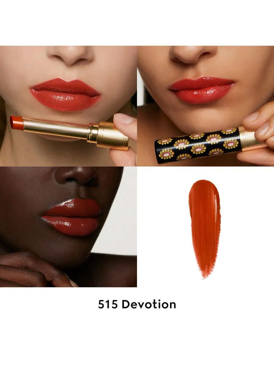 Губная помада Rouge de Beauté Brillant Glow & Care Gucci, цвет 515 - devotion — изображение 2 из 10