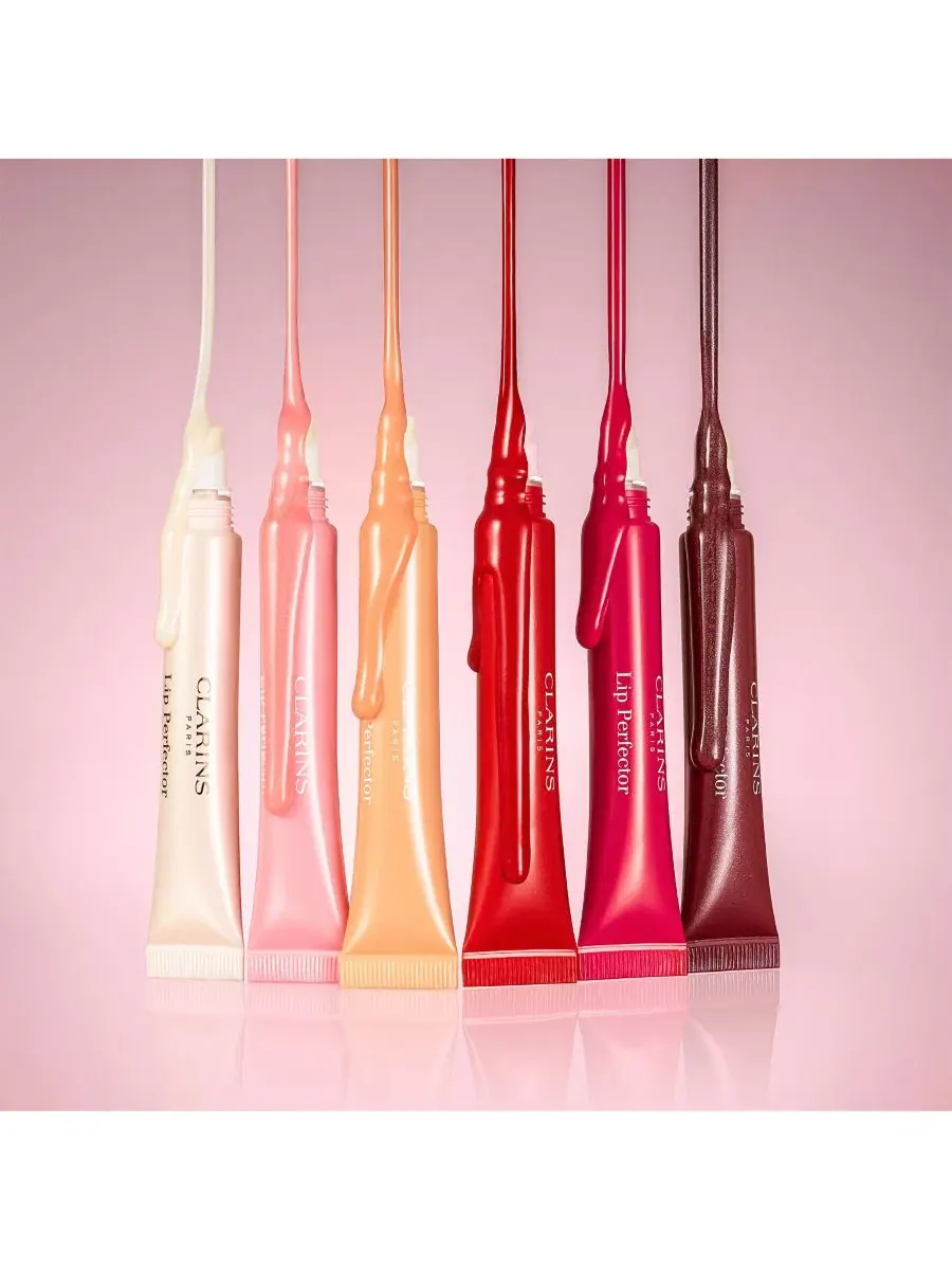 Блеск для губ с пептидами, объем 8 мл, модель Lip Perfector Clarins, 24 Fuchsia Glow (Pearly Bright — изображение 8 из 8