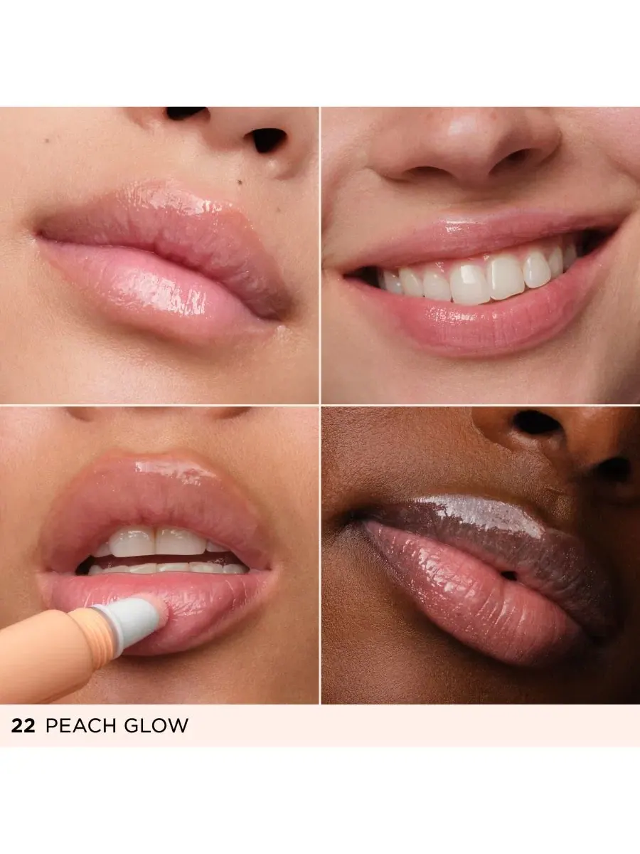 Увлажняющий блеск для губ с пептидами, 22 Peach Glow (pearly pale peach) Clarins — изображение 2 из 7