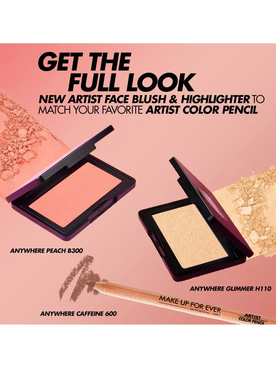 Стойкие пудровые румяна Artist Longwear Skin-Fusing Powder Blush MAKE UP FOR EVER, цвет b300 — изображение 3 из 9