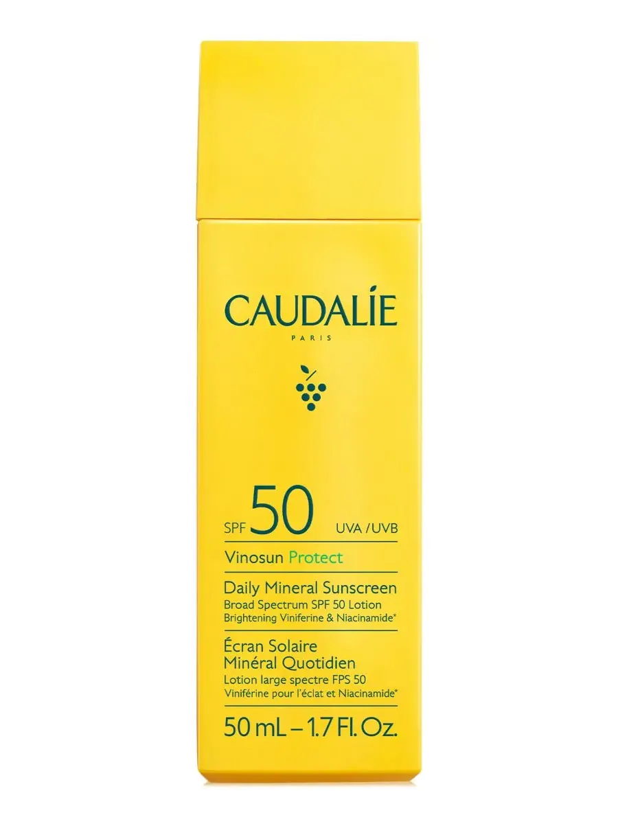 Caudalie Солнцезащитный минеральный крем Vinosun Protect Daily Sunscreen SPF 50, 1,7 унции — мульти