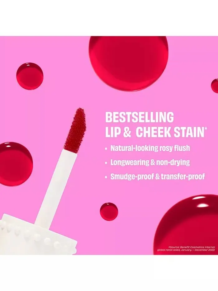Жидкие румяна для губ и тинт для щек, 0,2 унции Benefit Cosmetics — изображение 6 из 9