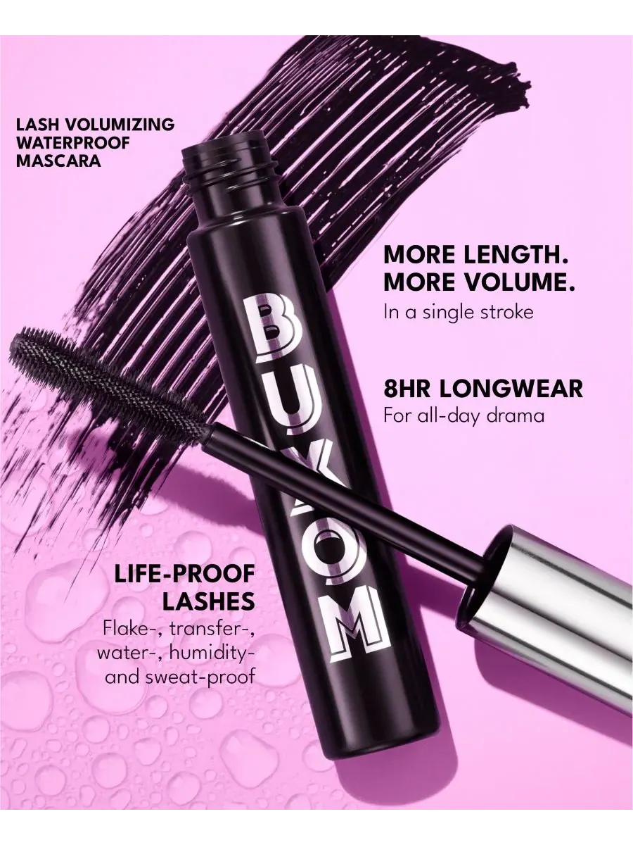 Водостойкая тушь для ресниц, придающая объем, 0,37 унции Buxom Cosmetics — изображение 7 из 9