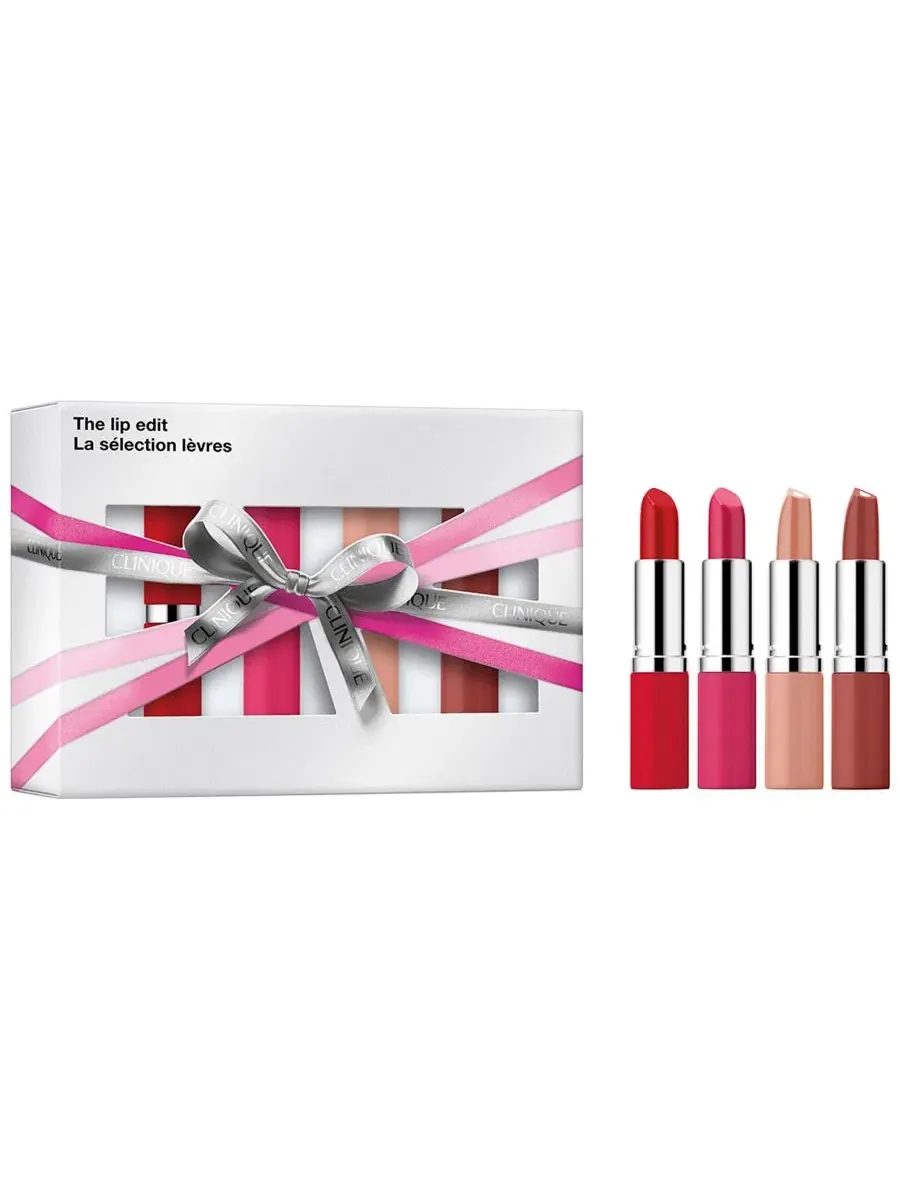 Набор помад 4 шт. с оттенками Cherry Pop, Punch Pop, Barely, Raspberry Glace Clinique — изображение 1 из 4