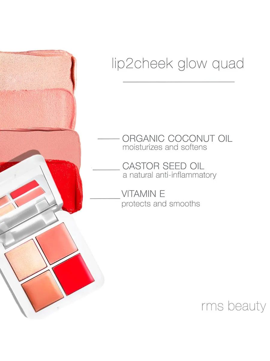 Палетка теней Lip2Cheek Glow Quad Mini Palette RMS Beauty, — изображение 2 из 8