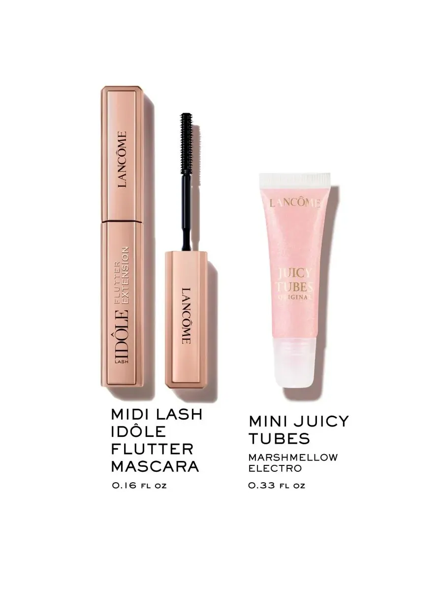 Lancôme Блеск для губ и ресницы Juicy Tubes, тушь для ресниц Idôle Flutter Extension Mascara Duo — изображение 2 из 6