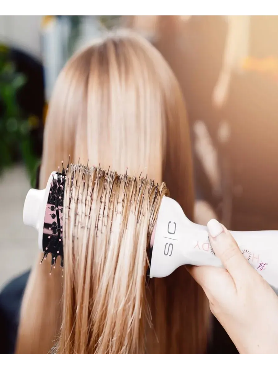 StyleCraft Professional Щетка для укладки волос Lil' Hot Body Blowout Brush - белая/розовая — 9