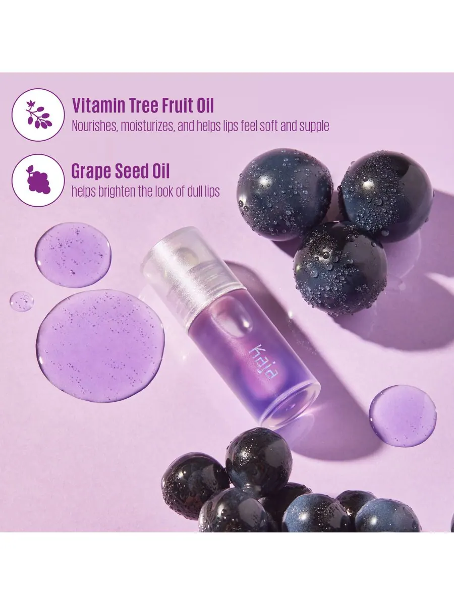 Масло для губ Juicy Glass, 0,13 унции Kaja, цвет grape glowtini — изображение 7 из 10