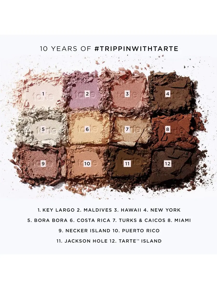 Палитра теней для век с оттенками и кистью, модель #trippinwithtarte Tarte — изображение 2 из 15