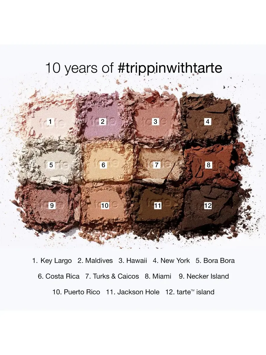 Палитра теней для век с оттенками и кистью, модель #trippinwithtarte Tarte — изображение 10 из 15
