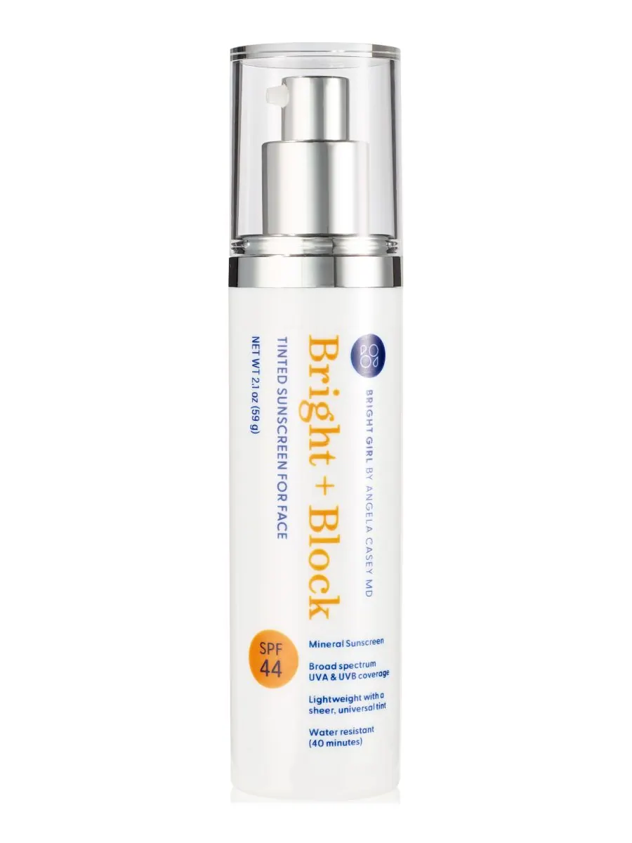 Тонирующий минеральный солнцезащитный крем Bright+Block SPF 44 Bright Girl, — мульти