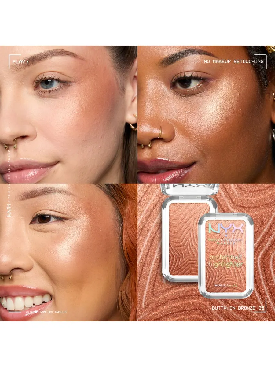 Пудра-хайлайтер «Арбузный цвет», 0,17 унции NYX Professional Makeup, цвет butta in bronze — изображение 8 из 10