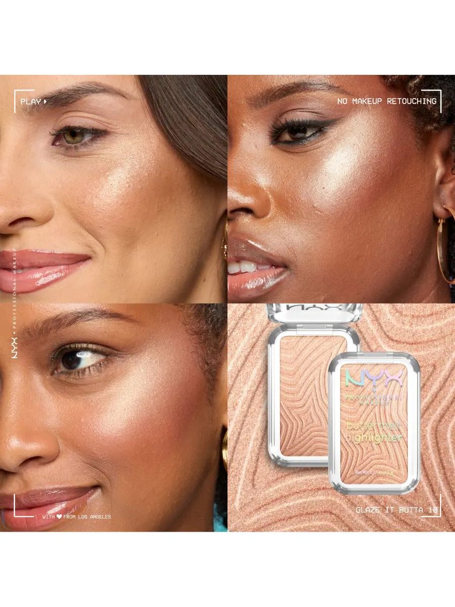 Пудра-хайлайтер «Арбузный цвет», 0,17 унции NYX Professional Makeup, цвет glaze it butta — изображение 9 из 10