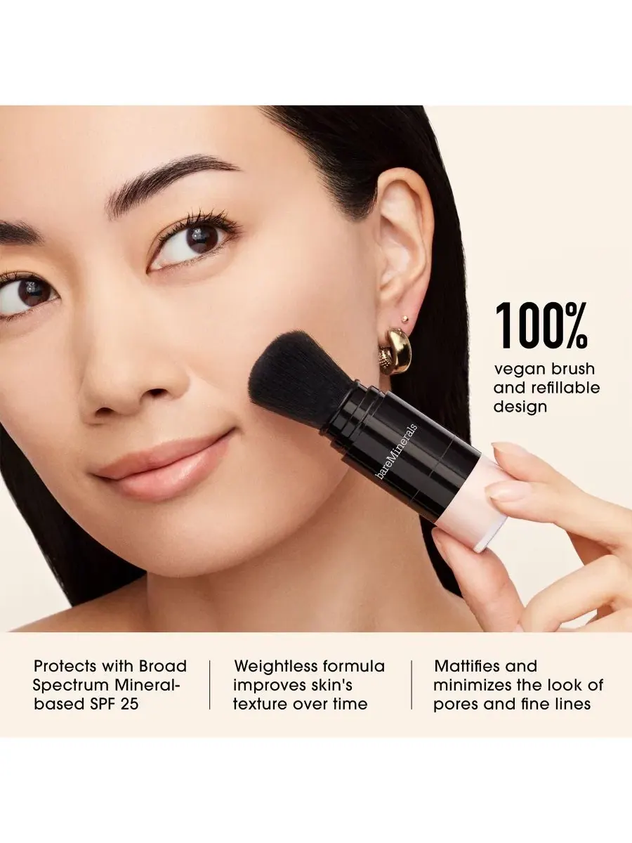 Минеральная пудра для фиксации макияжа с кистью, SPF 25, 5 г, Original Mineral Veil Set + Protect — изображение 7 из 11