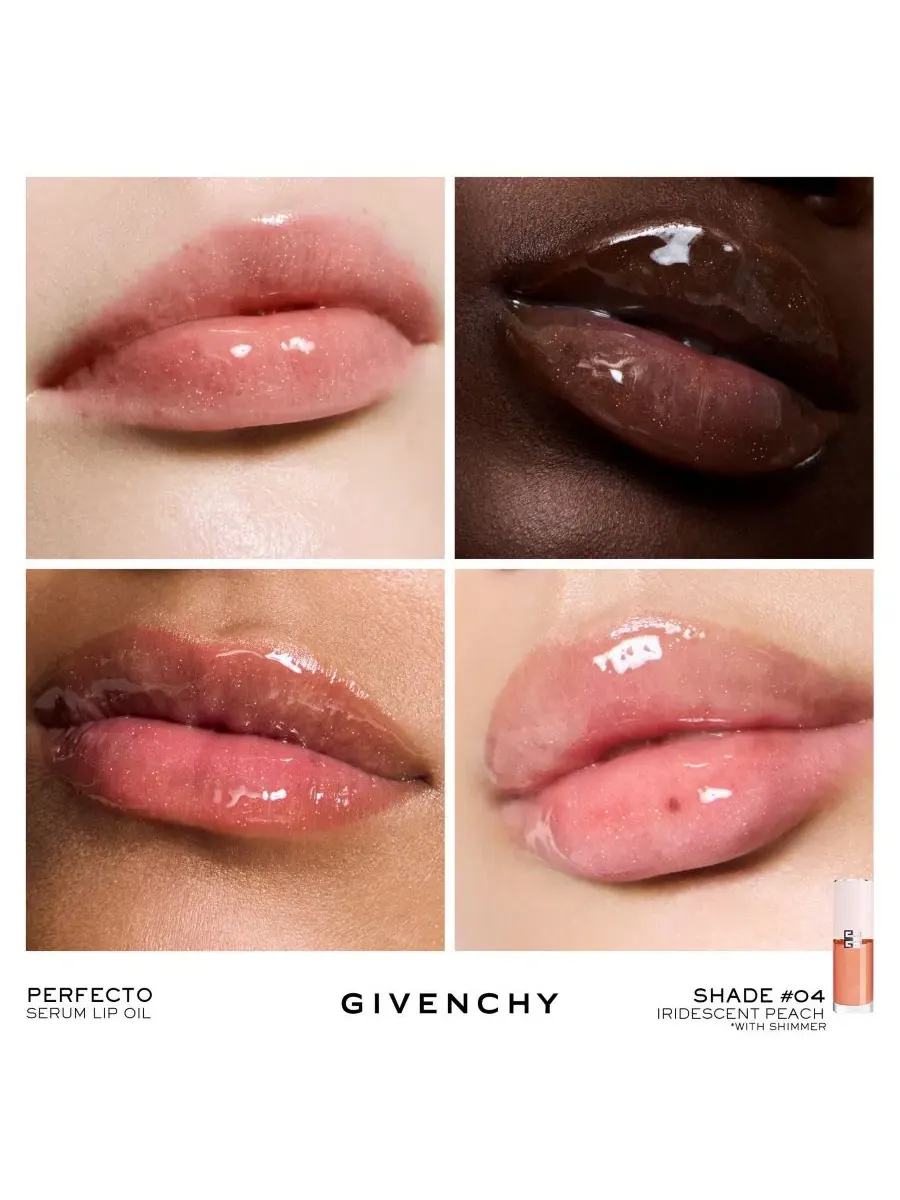 Масло для губ с блеском Perfecto Hydrating High-Shine, 7 мл Givenchy, N04 Iridescent Peach — изображение 6 из 9