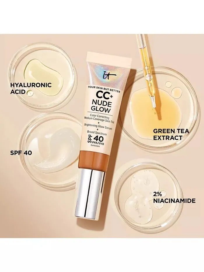 Легкая тональная основа CC+ Nude Glow + сыворотка для сияния SPF 40 It Cosmetics — изображение 4 из 6